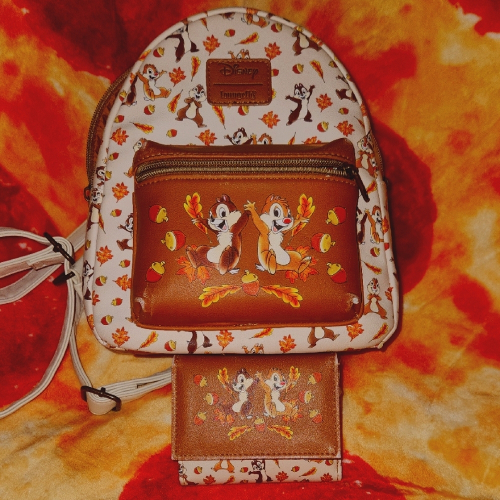 Loungefly Chip and Dale Brown Backpack